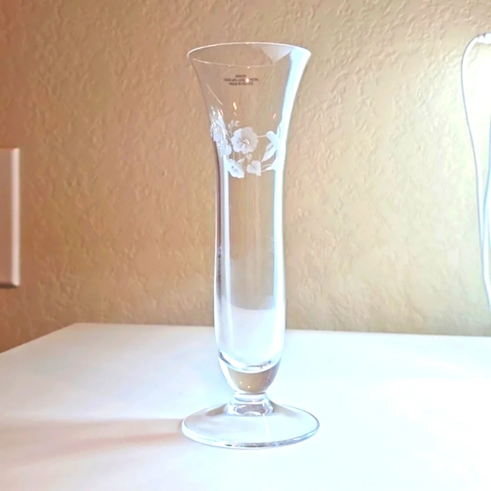 Vintage Avon Hummingbird Vase - Over 24% Lead Crystal - Made in France